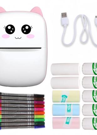 Принтер для печати этикеток и наклеек беспроводной мини принтер для телефона термопринтер для детей