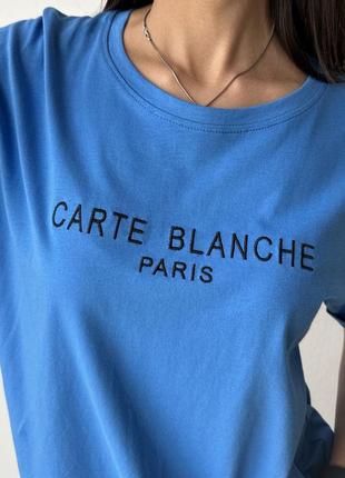 Женская футболка с надписью:, carte blanche,6 фото