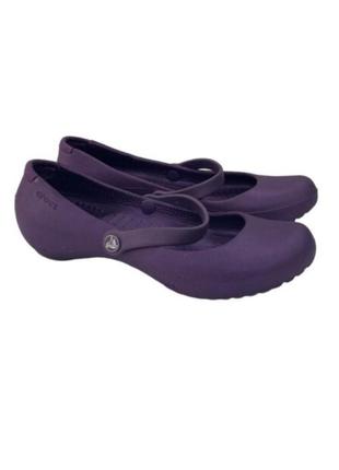 Туфли балетки фиолетовые mary jane's purple crocs2 фото