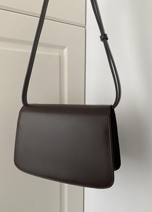 Кожаная коричневая сумка сумочка из кожи the row sofia6 фото