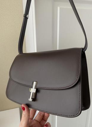 Кожаная коричневая сумка сумочка из кожи the row sofia1 фото