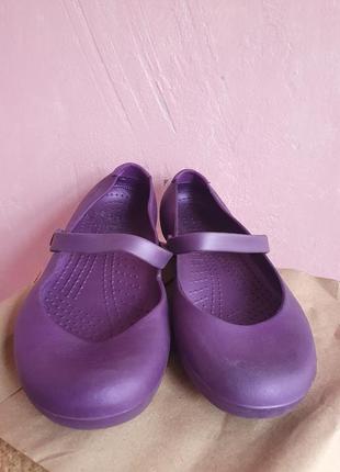 Туфли балетки фиолетовые mary jane's purple crocs4 фото