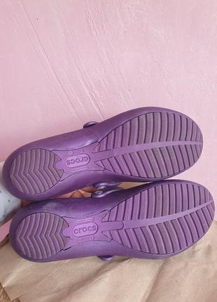 Туфли балетки фиолетовые mary jane's purple crocs7 фото