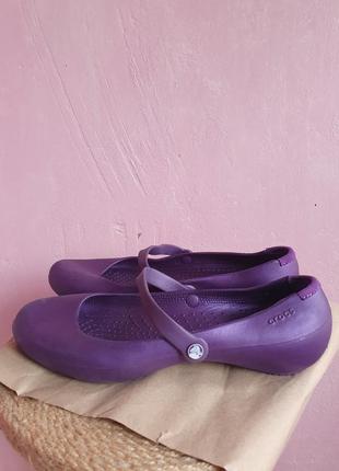 Туфлі балетки фіолетові mary jane's purple crocs5 фото