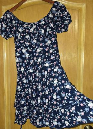 Платье сарафан штапель в цветочный принт.6 фото