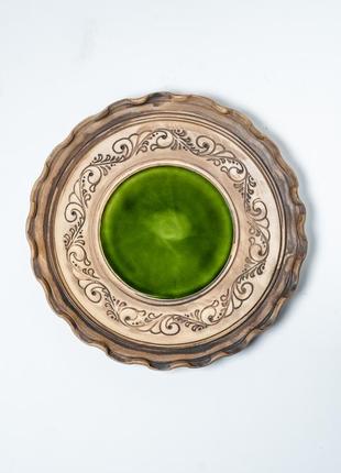 Тарелка-волновка 20 см, украинская этно посуда, молоченная керамика2 фото
