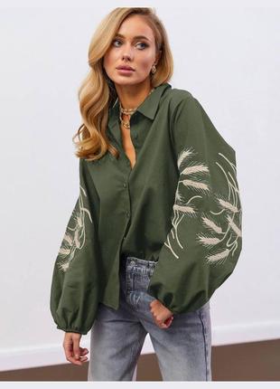 Сорочка хакі з колосками 🌾🌾🌾