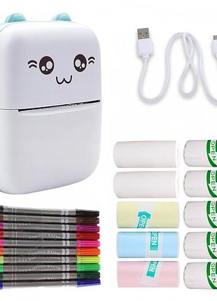 Принтер для печати этикеток и наклеек беспроводной мини принтер для телефона термопринтер для детей