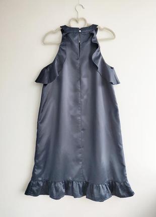 Шикарна атласна сукня reserved колір графіт4 фото