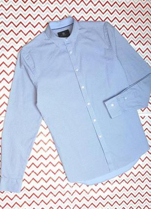 😉1+1=3 голубая приталенная рубашка marks &amp; spencer, размер 44 - 467 фото