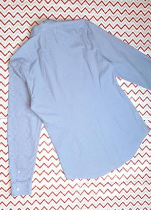😉1+1=3 голубая приталенная рубашка marks &amp; spencer, размер 44 - 466 фото