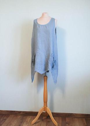 Батал італія льон льняна майка блуза блузка на футболку з широкими стегнами хвостами хвости2 фото