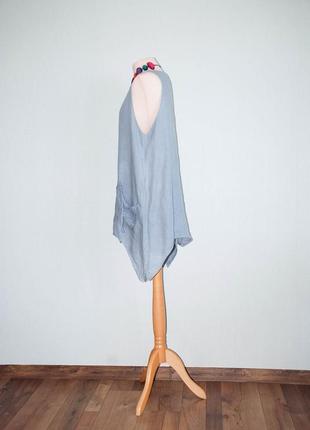 Батал італія льон льняна майка блуза блузка на футболку з широкими стегнами хвостами хвости8 фото