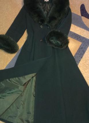 Женское зимнее утепленное пальто l xl 48 50 с мехом