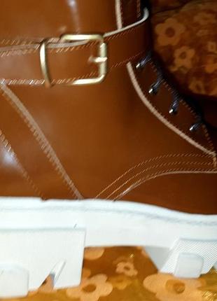 Стильні кориневі черевики angelo bervicato шкіра р37 нові made in italy лакована шкіра4 фото