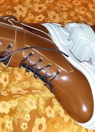 Стильні кориневі черевики angelo bervicato шкіра р37 нові made in italy лакована шкіра9 фото