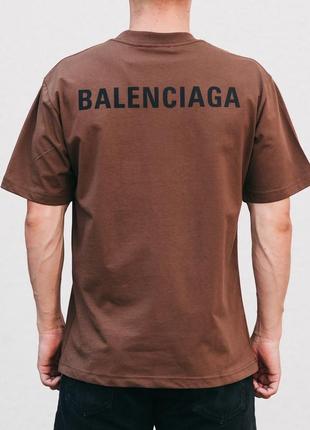 Чоловіча футболка бавовняна коричнева balenciaga 100% cotton / баленсіага літній одяг6 фото