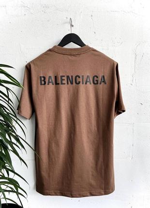 Чоловіча футболка бавовняна коричнева balenciaga 100% cotton / баленсіага літній одяг2 фото
