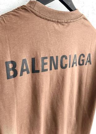 Чоловіча футболка бавовняна коричнева balenciaga 100% cotton / баленсіага літній одяг4 фото