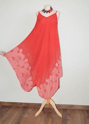 Италия  сарафан платье оверсайз на бретельках шлейках ламбада с широкими бедрами хвостами хвосты5 фото