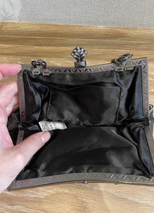 Шикарная сумочка клатч с вышивкой из бисера кисет винтаж6 фото