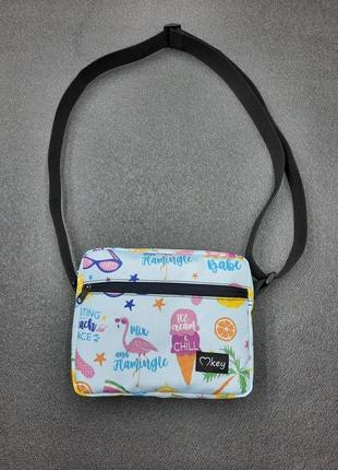 Сумка мессенджер через плечо 22*18 мороженое