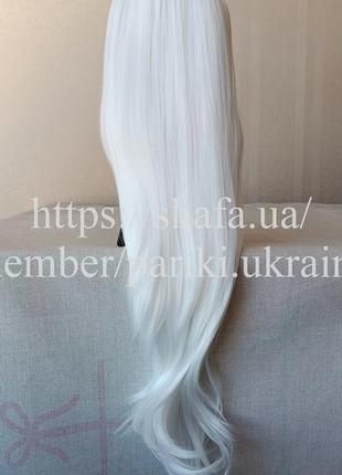 Длинный белый парик, новая, термостойкая, с челкой, парик