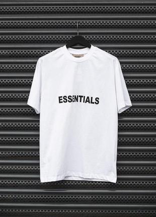 Мужская футболка белая хлопковая essentials 100% cotton / эссеншиал летняя одежда