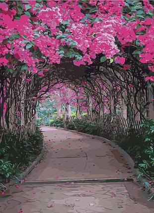 Картина по номерам "цветочный тоннель" 40х50 см