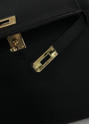 Жіночі чорна шкіряна сумка hermes premium6 фото