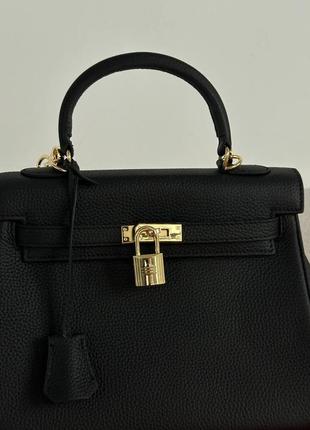 Жіночі чорна шкіряна сумка hermes premium8 фото