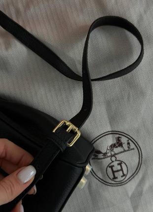Жіночі чорна шкіряна сумка hermes premium3 фото