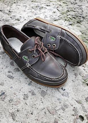 Топсайдери lacoste мокасини чоловічі шкіряні туфлі унісекс р.42 original