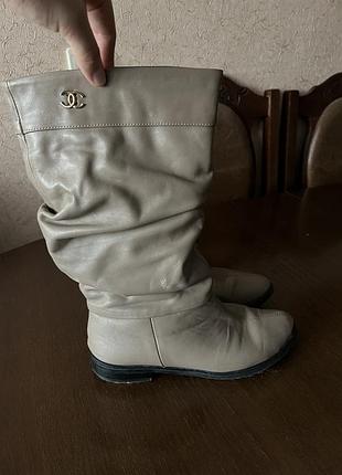 Зимние/осенние кожаные сапоги трубы