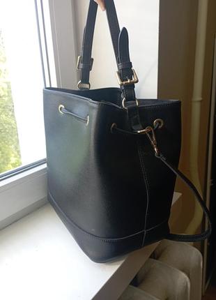 Шикарная кожаная итальянская сумка genuine leather borse in pelle ведро3 фото