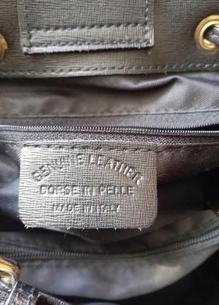 Шикарна шкіряна італійська сумка genuine leather borse in pelle відро2 фото
