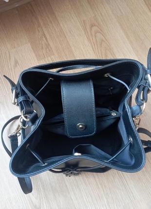 Шикарная кожаная итальянская сумка genuine leather borse in pelle ведро6 фото