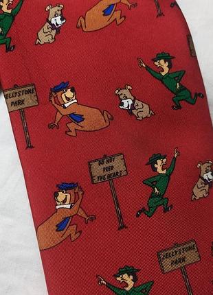Галстук мультфильм hanna barbera. медведь. шелк