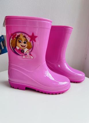 Резиновые сапожки paw patrol от nickelodeon для девочек без носочки.