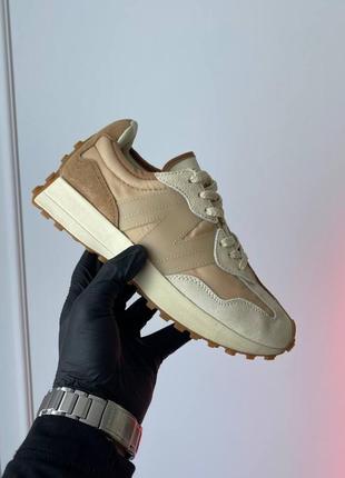 Женские замшевые кроссовки new balance anb brand x 327 beige gum ms327aan