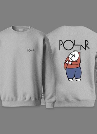 Мужские свитшоты polar big boy серый унисекс полар кофта биг бой худи