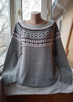 Коттоновый свитер джемпер пуловер большого размера батал2 фото