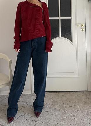 Свитер шерстяной бургунди бордовый