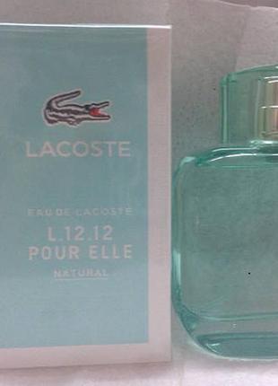 Женская парфюмированная вода eau de lacoste l. 12.12 pour elle natural(лакоста натурал) 90 мл