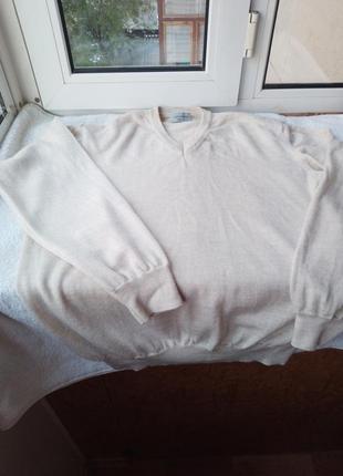 Брендовый итальянский шерстяной свитер джемпер пуловер большого размера батал шерсть8 фото