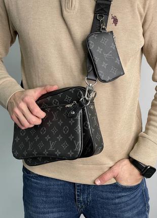 💎 louis vuitton trio messenger grey/blue