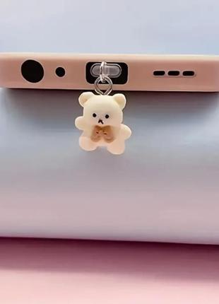 Подвеска против пыли для мобильного телефона в виде 3d медведя