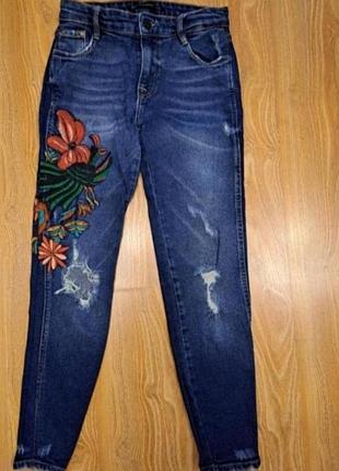 Джинсы стрейчивые zara xs-s