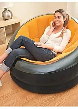 Кресло- матрас intex 68582 надувное круглое оранжевое