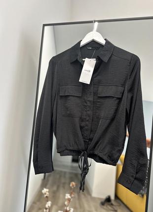 Рубашка сорочка вкорочена нова чорна oodji